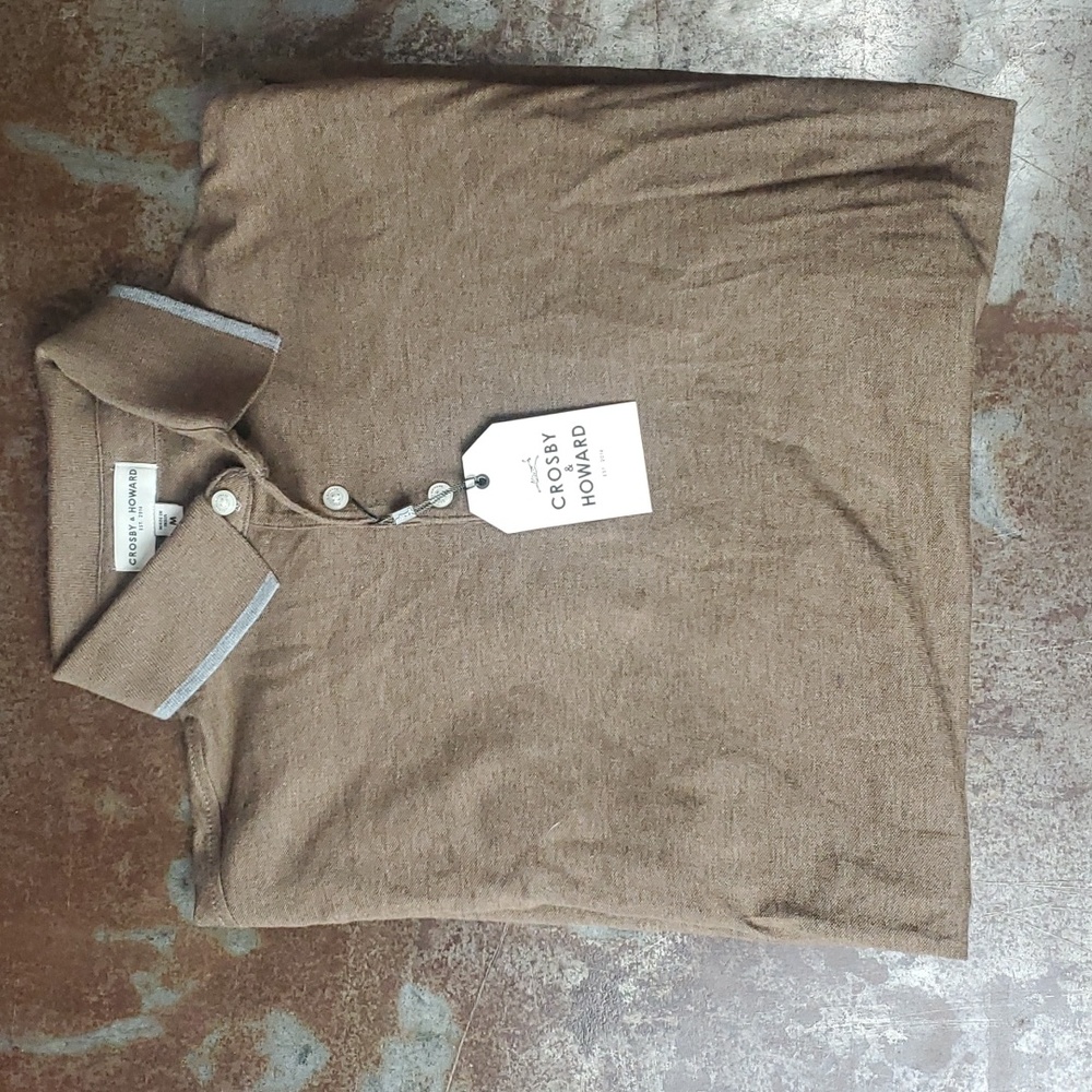 Crosby & Howard brown long sleeve polo in size Medium